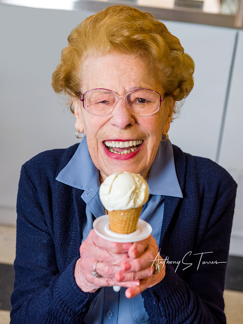 Toasting ice cream at Taylor's Ice Cream Parlor