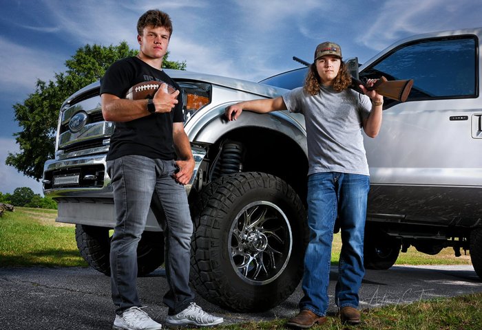 Coleson and Jackson twin senior portraits, Wake Forest NC