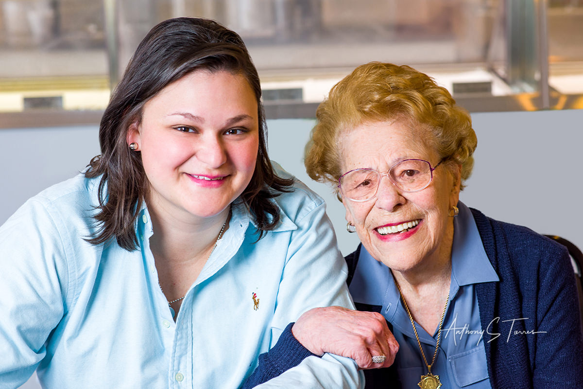 Three-generation portrait session at Taylor's Ice Cream Parlor, Chester NJ