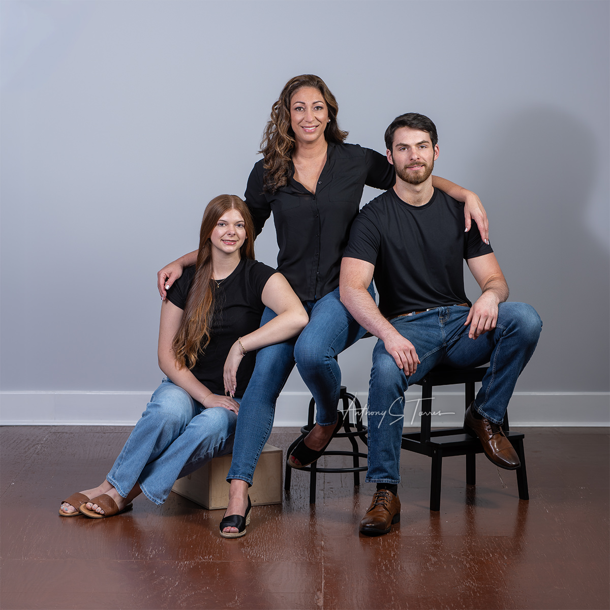 Roland family studio portrait session Wake Forest NC