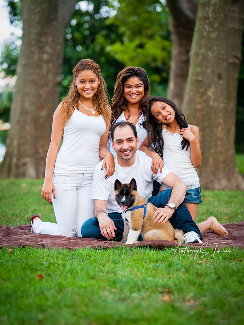 Family with their dog portrait session - Photographer in Raleigh NC