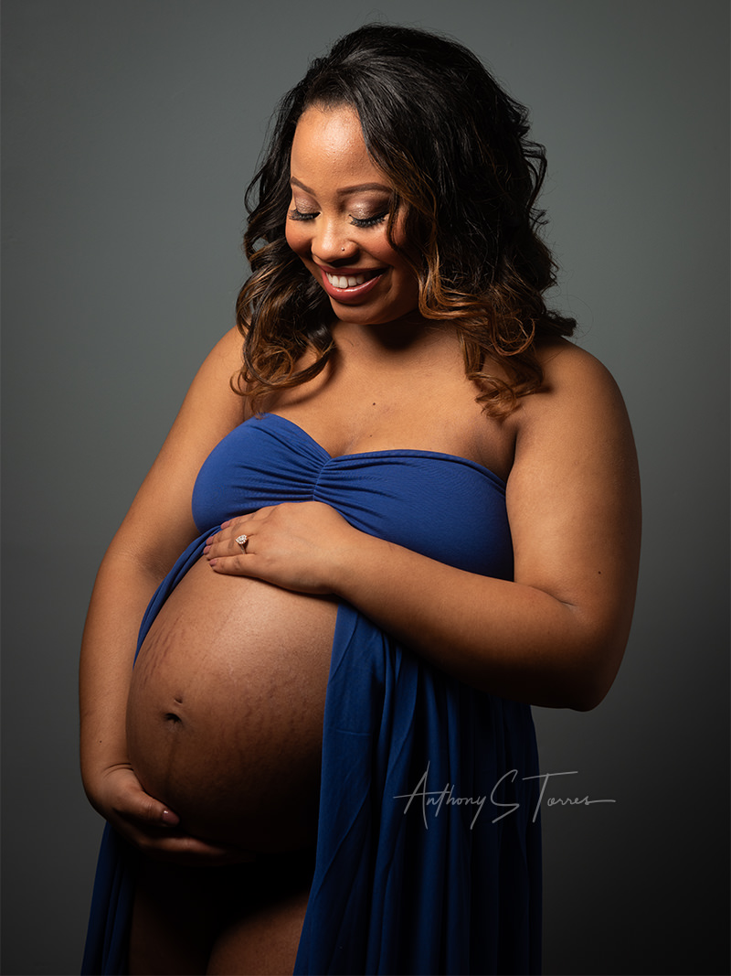 Studio maternity portrait session, Raleigh NC