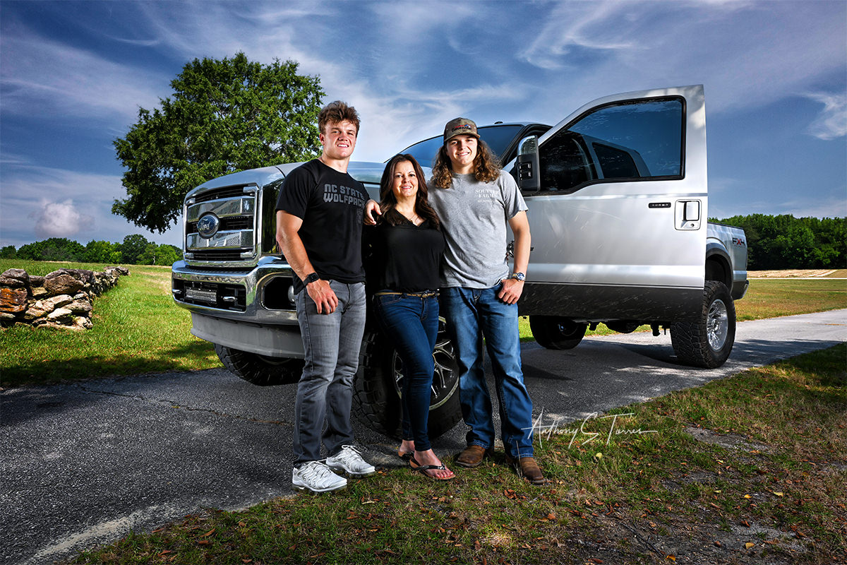 Senior portrait session on farm, Wake Forest NC