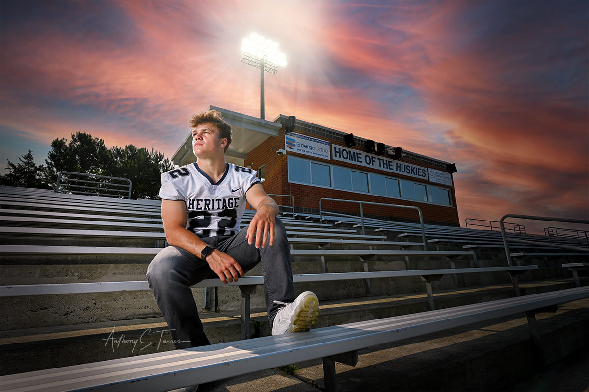 Jackson senior portrait with truck, Wake Forest NC